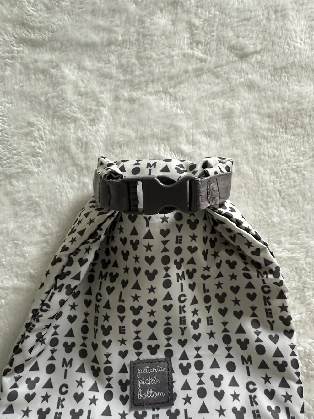 Petunia Pickle Bottom Disney Gray & White Patterned Bag Pouch Set
